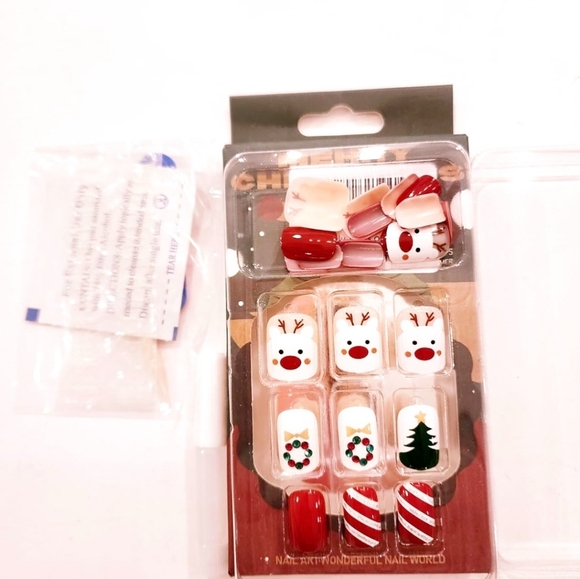 24 pcs Christmas Press On Nails Short Length Square Shape - Picture 10 of 10